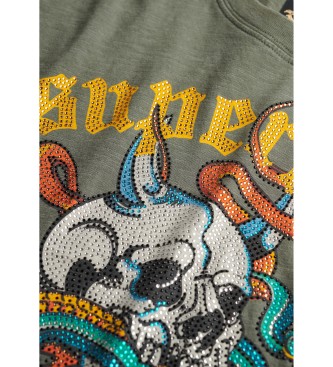 Superdry Relaxed fit T-shirt with Neo Trad tattoo motif green