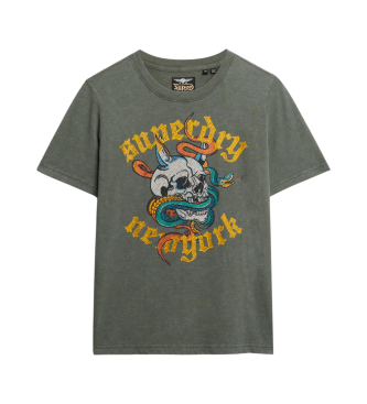 Superdry Relaxed fit T-shirt with Neo Trad tattoo motif green