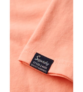 Superdry T-shirt de corte descontrado com relevo rosa-laranja