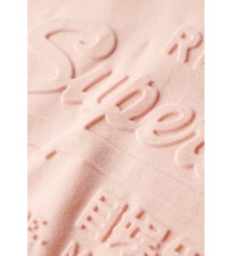 Superdry Camiseta de corte relajado con relieve rosa