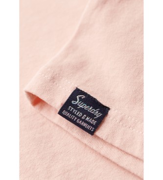 Superdry T-shirt med afslappet snit og pink prgning