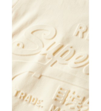 Superdry Koszulka o luźnym kroju z wytłoczeniami w kolorze złamanej bieli