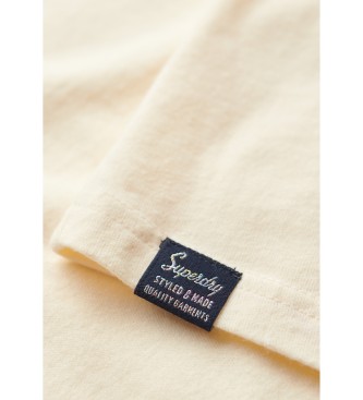 Superdry T-shirt dalla vestibilit comoda con goffratura bianco sporco