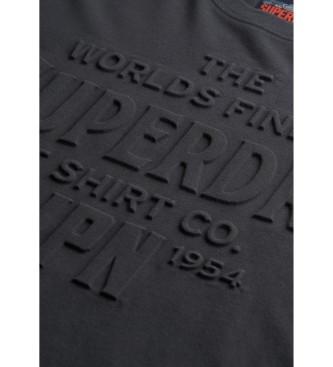 Superdry T-shirt de corte descontrado com relevo Workwear preto