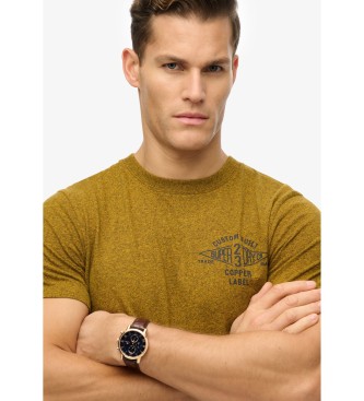 Superdry Copper Label mustard relaxed fit t-shirt