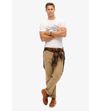 Superdry T-shirt Heritage com logtipo Vintage branco