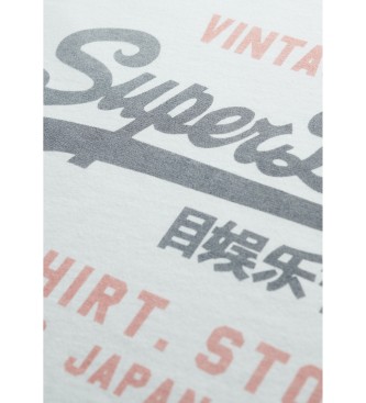 Superdry T-shirt Heritage com logtipo Vintage branco