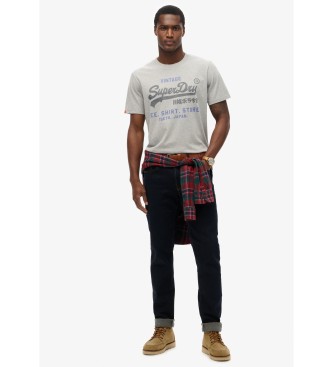 Superdry T-shirt Heritage com logtipo Vintage cinzento