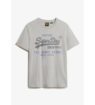 Superdry T-shirt Heritage com logtipo Vintage cinzento
