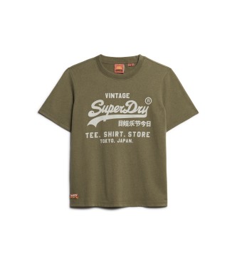 Superdry T-shirt Heritage com logtipo Vintage verde