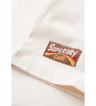 Superdry T-shirt  coupe dcontracte Off-white Retro Flock