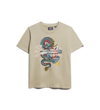 Superdry T-shirt met ontspannen snit Tokio groen