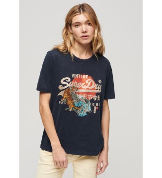 Superdry T-shirt  coupe dcontracte Tokyo navy