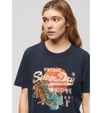Superdry T-shirt  coupe dcontracte Tokyo navy