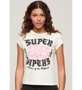 Superdry T-shirt com decoraes de cartazes brancos