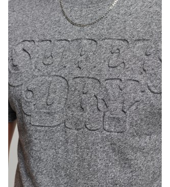 Superdry T-shirt Cooper Classic met logo in relif grijs