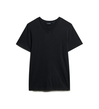 Superdry T-shirt noir à col en V avec flammes