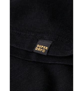 Superdry T-shirt noir à col en V avec flammes