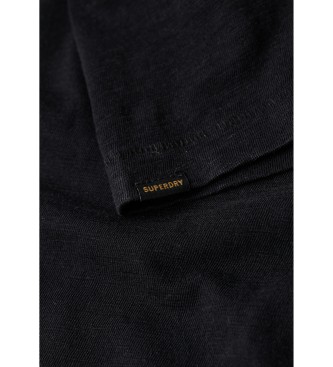 Superdry T-shirt noir à col en V avec flammes