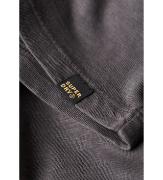 Superdry Zielona koszulka z dekoltem w szpic