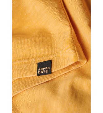 Superdry T-shirt com decote em V flamejado amarelo