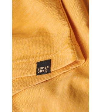Superdry Camiseta flameada con cuello en V amarillo