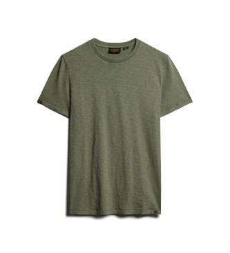 Superdry Zielona koszulka z dekoltem w szpic
