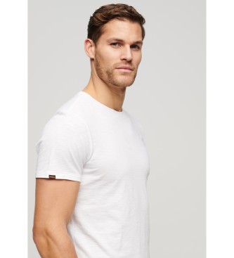 Superdry Camiseta de manga corta flameada con cuello redondo blanco