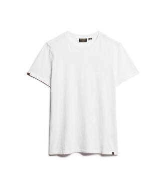 Superdry Camiseta de manga corta flameada con cuello redondo blanco