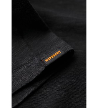 Superdry T-shirt nera a maniche corte con collo tondo fiammato