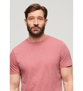 Superdry Gevlamd T-shirt met korte mouwen en ronde hals roze