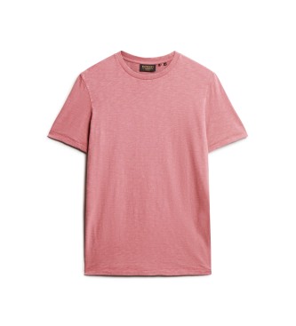 Superdry Camiseta de manga corta flameada con cuello redondo rosa