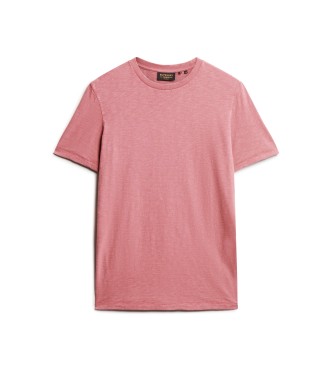 Superdry Geflammtes Kurzarm-T-Shirt mit Rundhalsausschnitt rosa