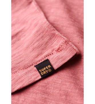 Superdry Geflammtes Kurzarm-T-Shirt mit Rundhalsausschnitt rosa
