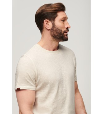 Superdry Flamed short sleeve T-shirt with beige round neckline