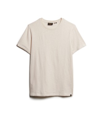 Superdry Flamed short sleeve T-shirt with beige round neckline