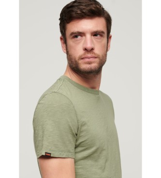 Superdry T-shirt de manga curta flamejada com gola redonda verde