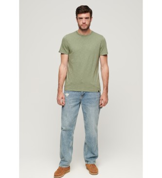 Superdry T-shirt de manga curta flamejada com gola redonda verde