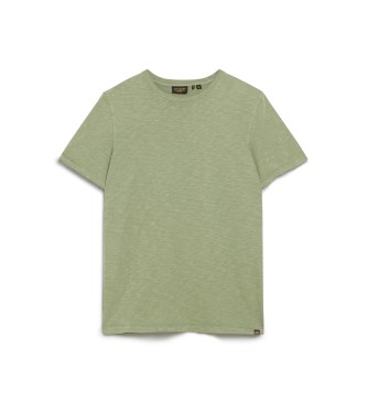 Superdry T-shirt de manga curta flamejada com gola redonda verde