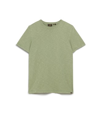 Superdry T-shirt verde a maniche corte fiammata con scollo tondo