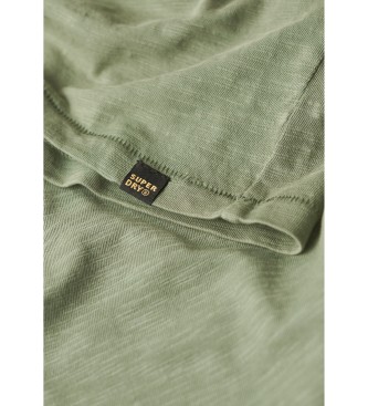 Superdry Camiseta de manga corta flameada con cuello redondo verde