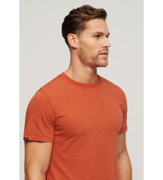 Superdry Camiseta de manga corta flameada con cuello redondo naranja