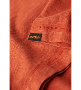 Superdry T-shirt de manga curta flamejada com decote redondo laranja