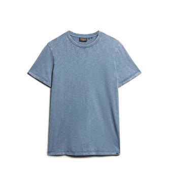 Superdry Camiseta de manga corta flameada con cuello redondo azul