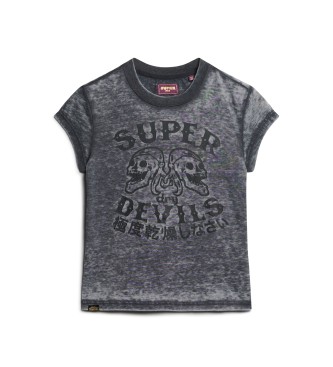 Superdry T-shirt grigia a maniche corte retr rocker