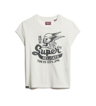 Superdry T-shirt  manches courtes Retro Rocker blanc