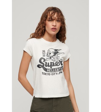 Superdry T-shirt de manga curta Retro Rocker branca