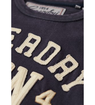 Superdry T-shirt de manga curta Vintage Athletic navy
