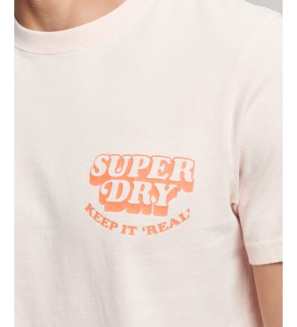 Superdry T-shirt de manga curta Vintage Cooper Classic cor-de-rosa