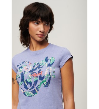 Superdry T-shirt  fleurs lilas sign